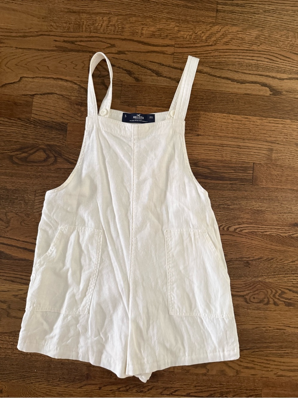 Hollister Sleeveless White Linen Romper